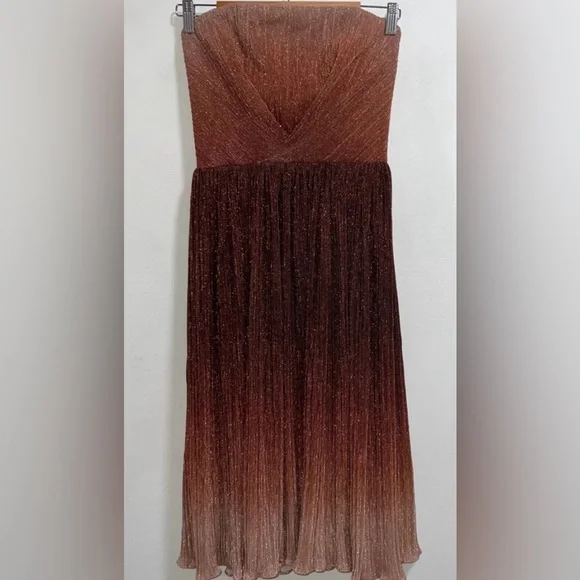 NWT Dress the Population Nadine Strapless Ombré Shimmer Dress - Picture 2 of 3